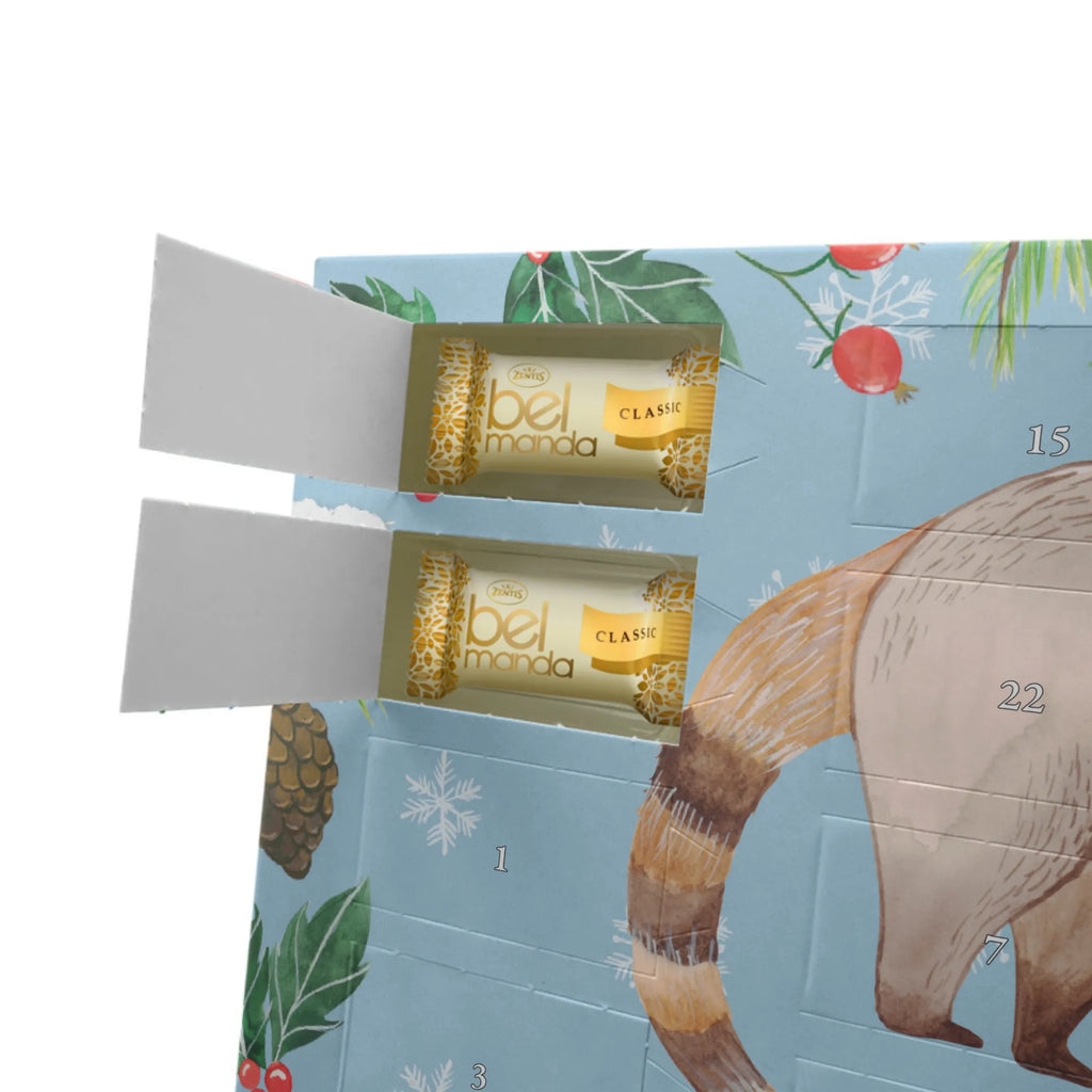 Personalisierter Marzipan Adventskalender Nasenbär Personalisierter Marzipan Adventskalender, Tiermotive, Gute Laune, lustige Sprüche, Tiere, Nasenbär, Rüsselbär, Nasenbären, Bär