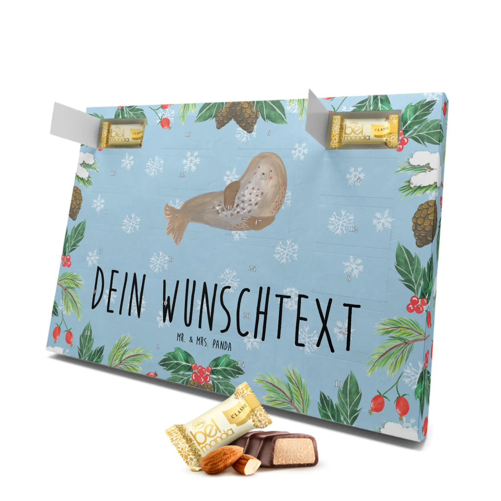 Personalisierter Marzipan Adventskalender Robbe Lachen Personalisierter Marzipan Adventskalender, Tiermotive, Gute Laune, lustige Sprüche, Tiere, Strand, Seehund, Robben, Robbe, Meerestier, Nordsee, Ostsee