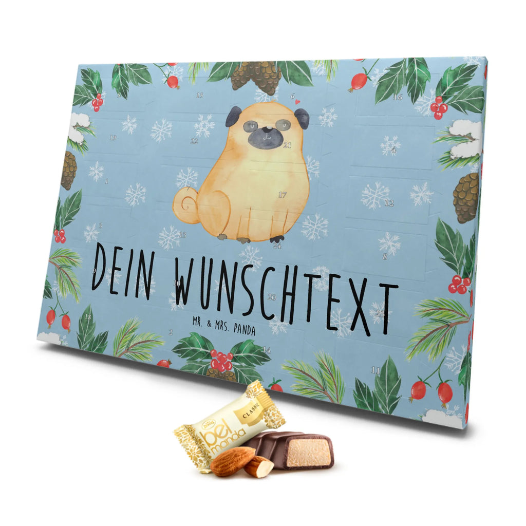 Personalisierter Marzipan Adventskalender Mops Personalisierter Marzipan Adventskalender, Hund, Hundemotiv, Haustier, Hunderasse, Tierliebhaber, Hundebesitzer, Sprüche, Hundeliebe, Liebe, Mops
