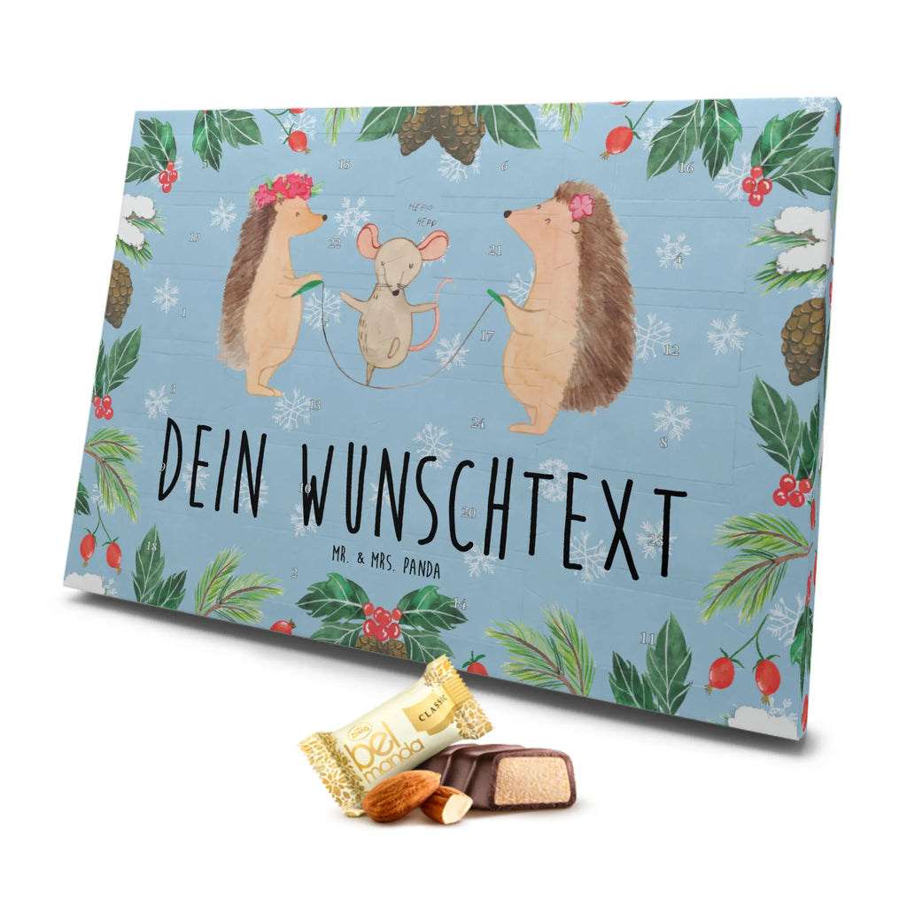 Personalisierter Marzipan Adventskalender Igel Seilhüpfen Personalisierter Marzipan Adventskalender, Tiermotive, Gute Laune, lustige Sprüche, Tiere, Kinder, Maus, Kindergarten, Seilspringen, Igel, Seilhüpfen