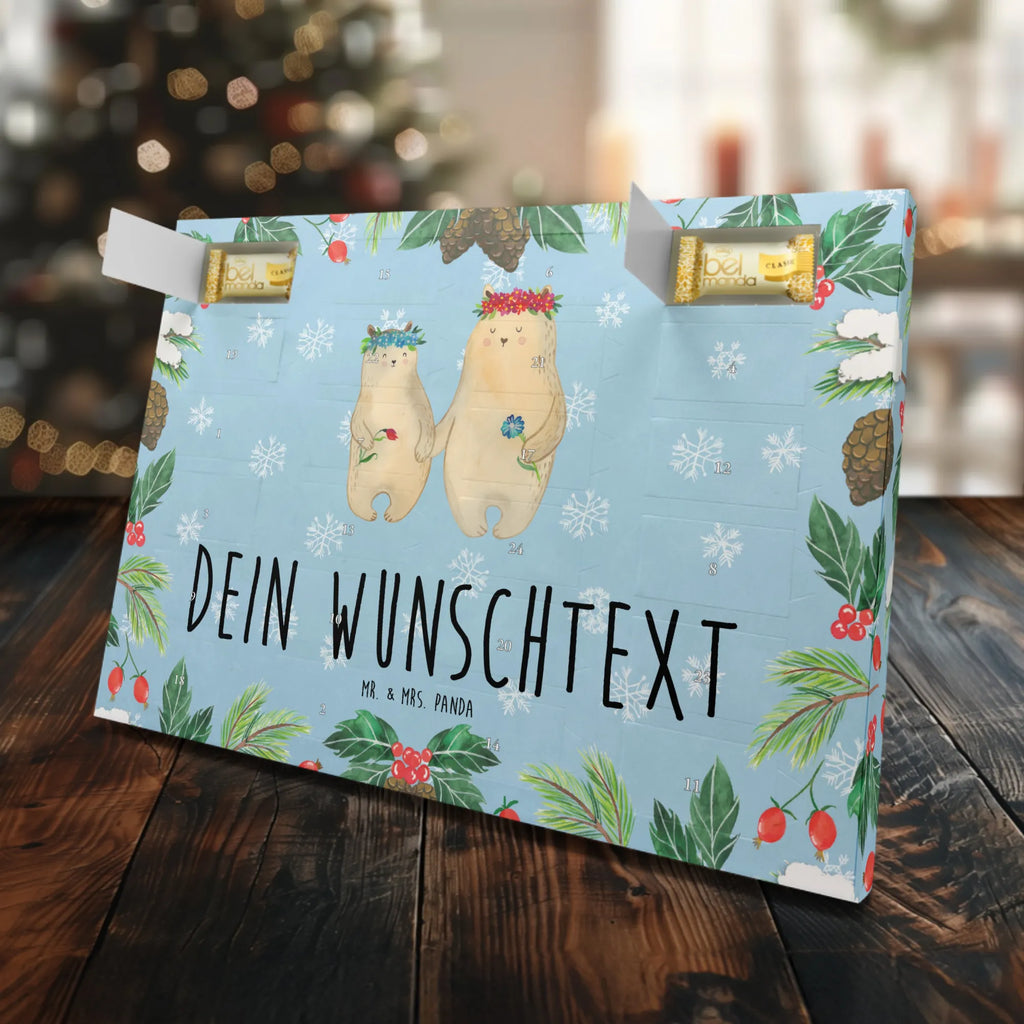 Personalisierter Marzipan Adventskalender Bären mit Blumenkranz Personalisierter Marzipan Adventskalender, Familie, Vatertag, Muttertag, Bruder, Schwester, Mama, Papa, Oma, Opa, Lieblingsmensch, Vorbild, Mutti, Töchter, beste Mutter, Mutter, Kind, Lieblingsmama, Family, Tochter, Bär, Mami, Geschenk Mama. Muttertag, Bären, Kinder, weltbeste Mama