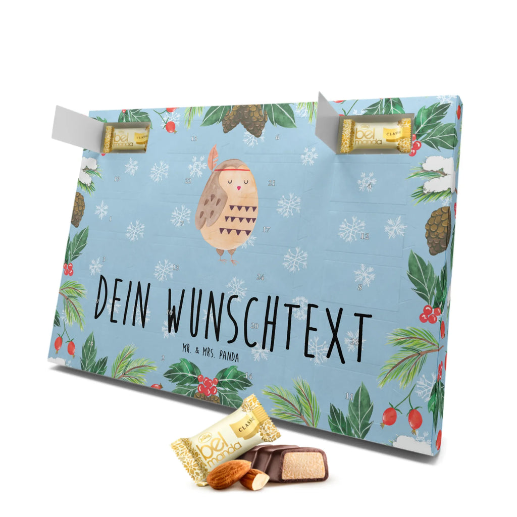 Personalisierter Marzipan Adventskalender Eule Federschmuck Personalisierter Marzipan Adventskalender, Eule, Das Leben ist ein Abenteuer, Owl, Federschmuck, Eule Deko, Reisespruch, Dekoration