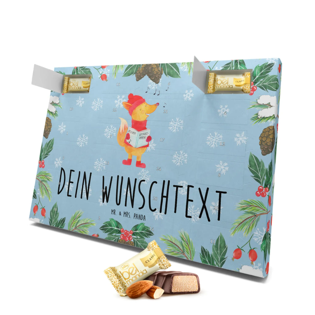Personalisierter Marzipan Adventskalender Fuchs Sänger Personalisierter Marzipan Adventskalender, Winter, Weihnachten, Weihnachtsdeko, Nikolaus, Advent, Heiligabend, Wintermotiv, Weihnachtslieder, Sänger, Füchse, Singen, Geschenk Sänger, Fuchs