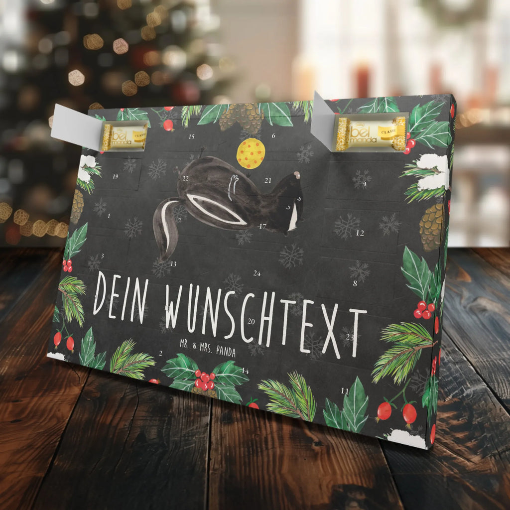 Personalisierter Marzipan Adventskalender Stinktier Ball Personalisierter Marzipan Adventskalender, Stinktier, Skunk, Raubtier, verspielt, Weisheit, Stinker, Stinki, Wildtier