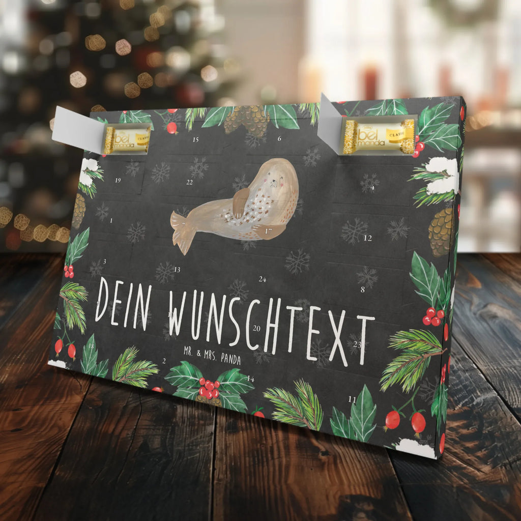 Personalisierter Marzipan Adventskalender Robbe Lachen Personalisierter Marzipan Adventskalender, Tiermotive, Gute Laune, lustige Sprüche, Tiere, Strand, Seehund, Robben, Robbe, Meerestier, Nordsee, Ostsee