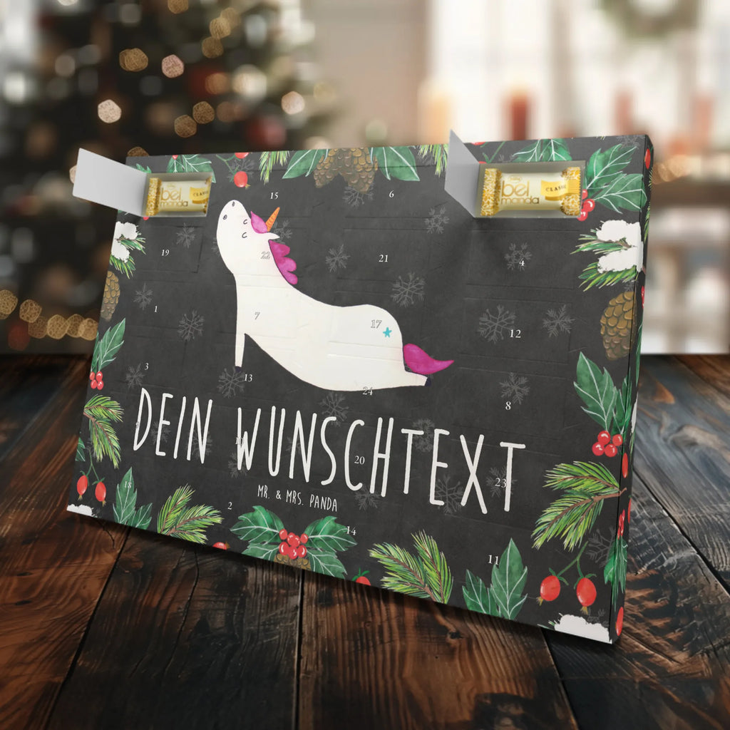 Personalisierter Marzipan Adventskalender Einhorn Yoga Personalisierter Marzipan Adventskalender, Einhorn, Einhörner, Einhorn Deko, Unicorn, Joga, lustig, Entspannung, Sport, Achtsamkeit, Yogamatte, Namaste, süß, Yoga, witzig