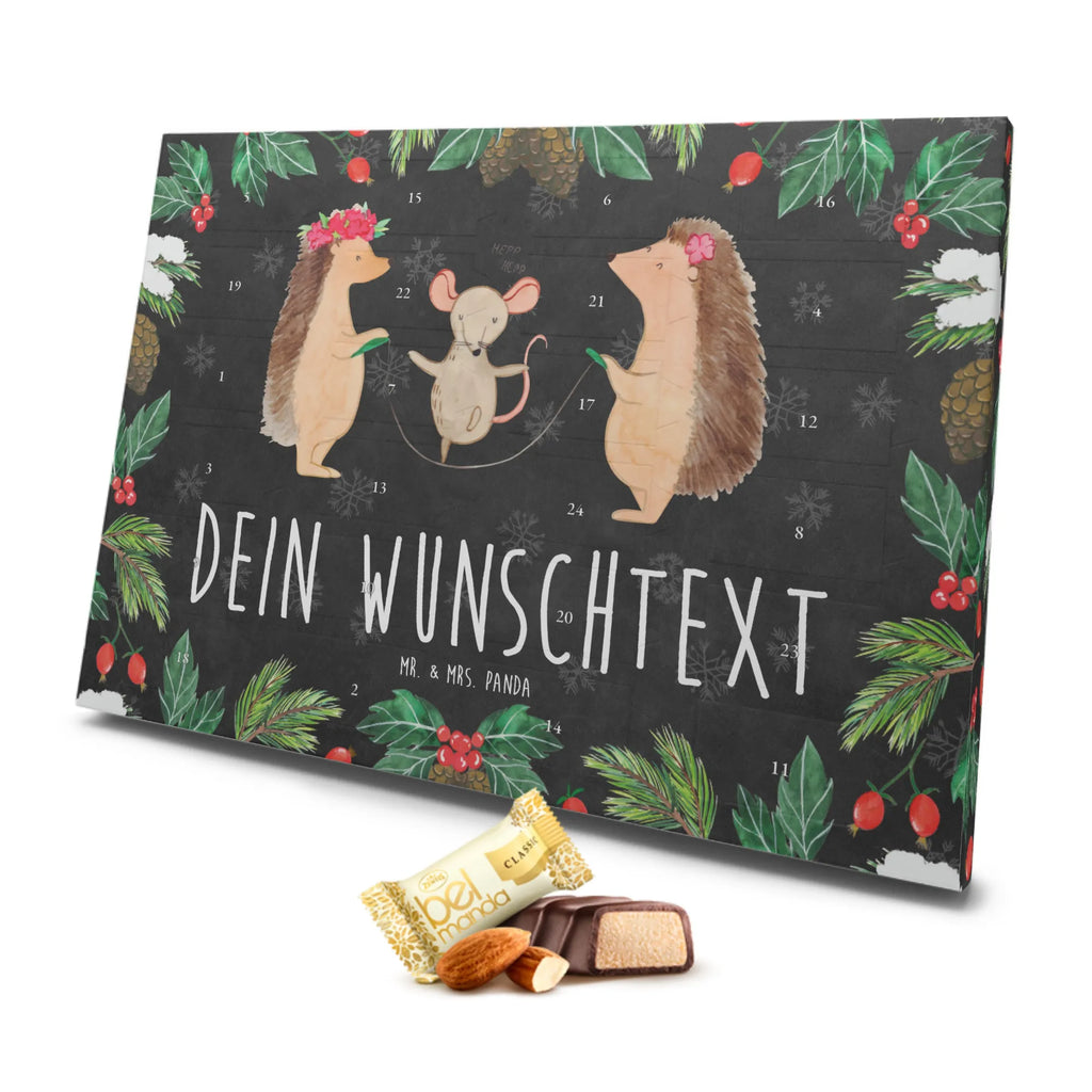Personalisierter Marzipan Adventskalender Igel Seilhüpfen Personalisierter Marzipan Adventskalender, Tiermotive, Gute Laune, lustige Sprüche, Tiere, Kinder, Maus, Kindergarten, Seilspringen, Igel, Seilhüpfen