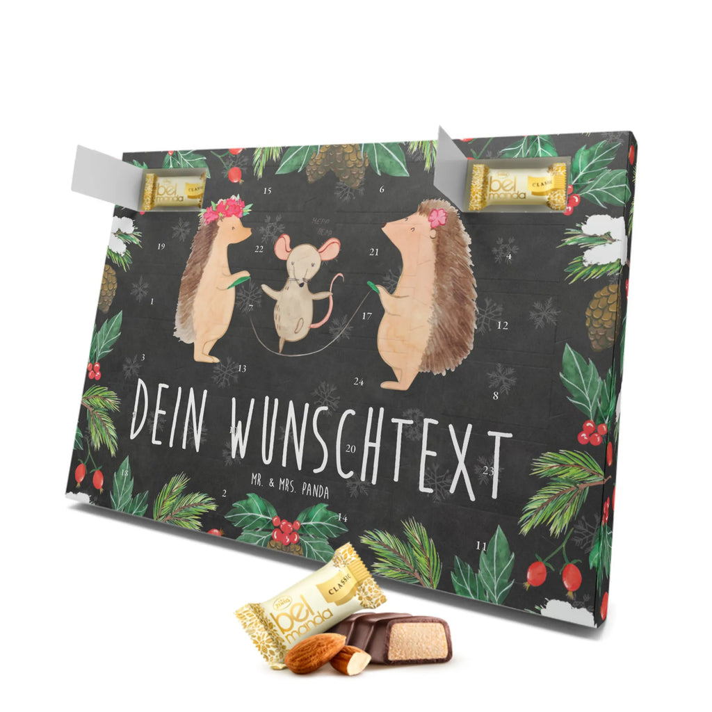 Personalisierter Marzipan Adventskalender Igel Seilhüpfen Personalisierter Marzipan Adventskalender, Tiermotive, Gute Laune, lustige Sprüche, Tiere, Kinder, Maus, Kindergarten, Seilspringen, Igel, Seilhüpfen