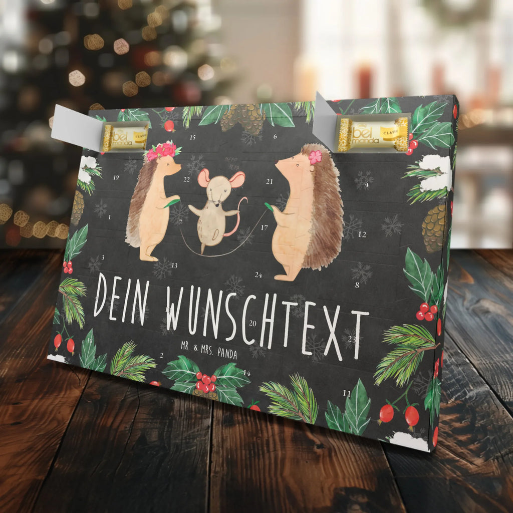 Personalisierter Marzipan Adventskalender Igel Seilhüpfen Personalisierter Marzipan Adventskalender, Tiermotive, Gute Laune, lustige Sprüche, Tiere, Kinder, Maus, Kindergarten, Seilspringen, Igel, Seilhüpfen