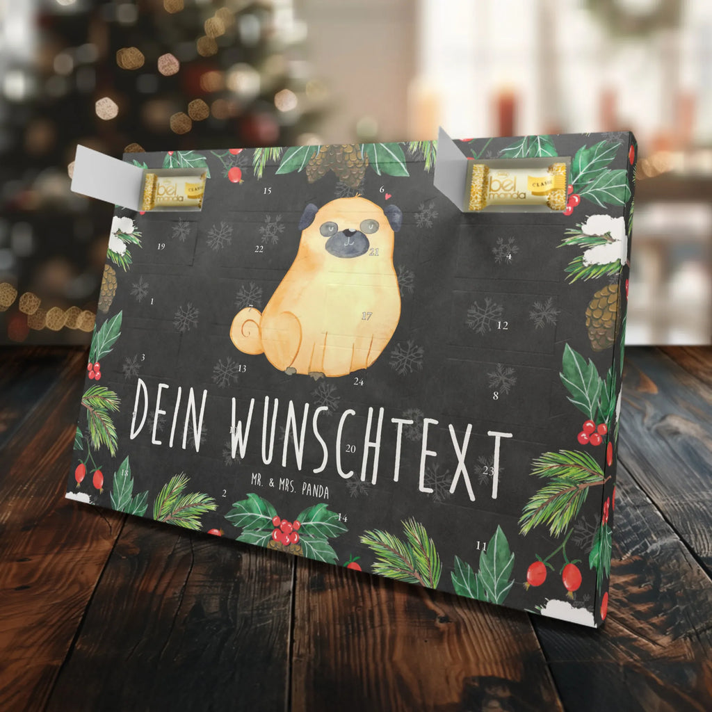 Personalisierter Marzipan Adventskalender Mops Personalisierter Marzipan Adventskalender, Hund, Hundemotiv, Haustier, Hunderasse, Tierliebhaber, Hundebesitzer, Sprüche, Hundeliebe, Liebe, Mops