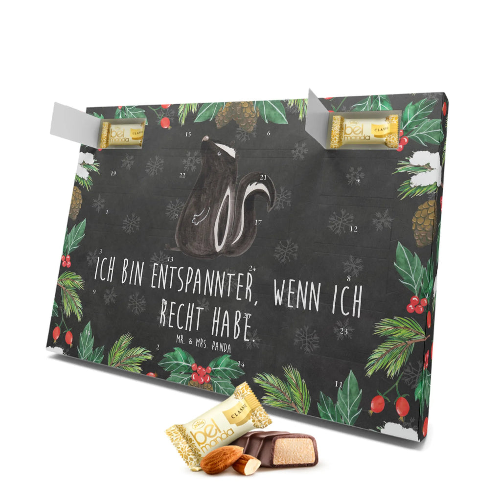 Marzipan Adventskalender Stinktier Sitzen Marzipan Adventskalender, Stinktier, Skunk, Recht, Raubtier, Stinker, Büro, Wildtier, Besserwisser, Stinki, Spruch