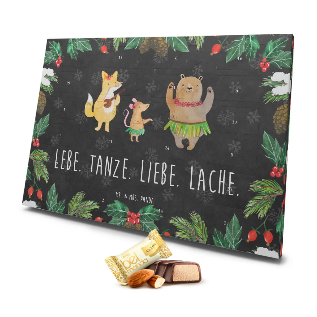 Marzipan Adventskalender Waldtiere Aloha Marzipan Adventskalender, Tiermotive, Gute Laune, lustige Sprüche, Tiere, Lachen, Waldtiere, Bär, Aloha, Wald, Igel, Musik, Leben, Tanzen, Hase