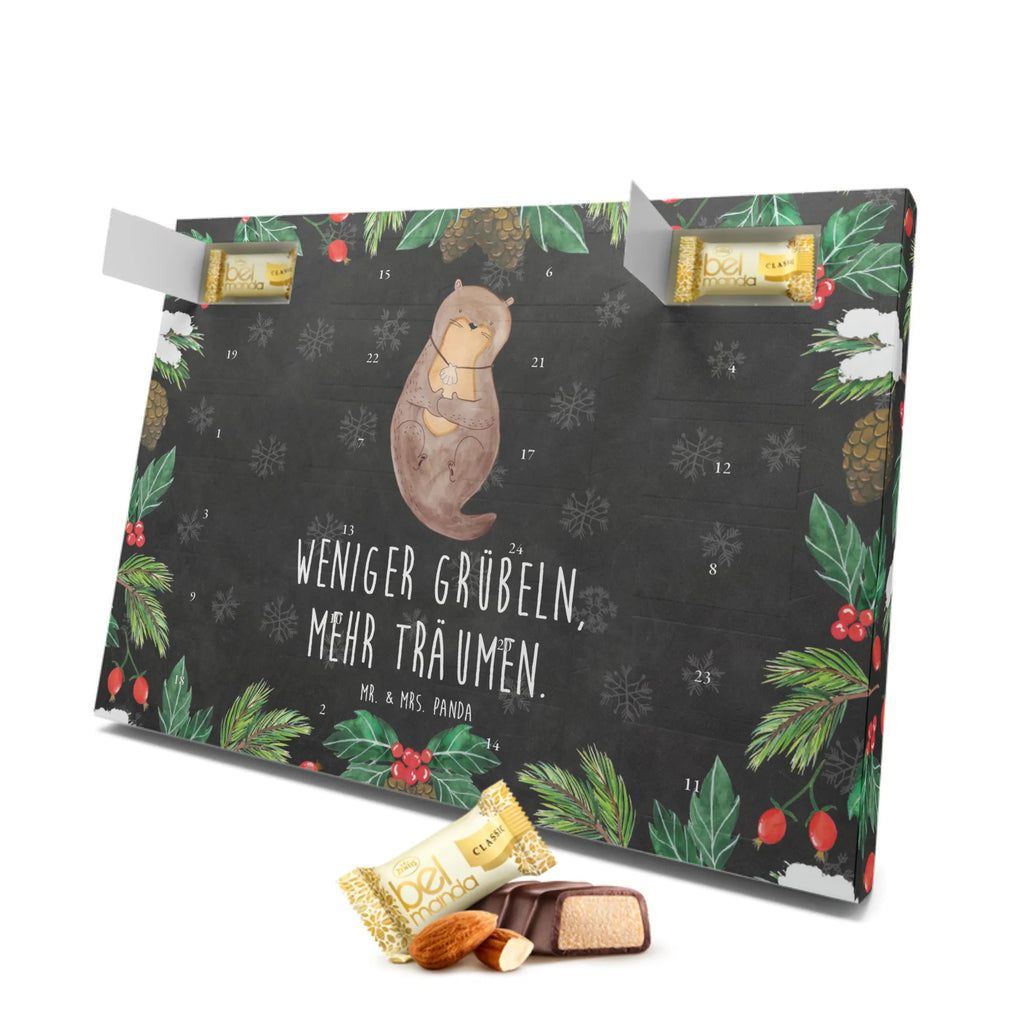 Marzipan Adventskalender Otter Muschel Marzipan Adventskalender, Otter, Fischotter, Seeotter, Motivation, grübeln, träumen, Büro, Otterliebe, Tagträumen