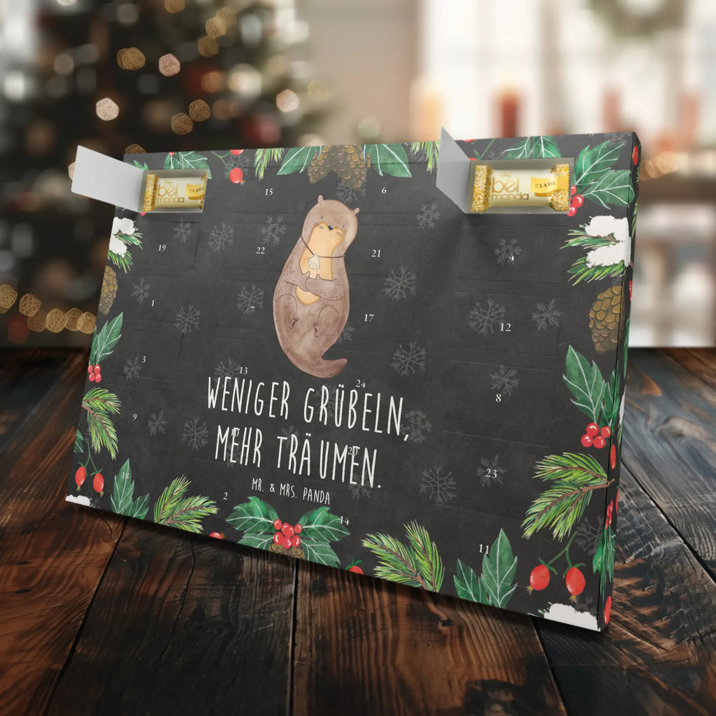 Marzipan Adventskalender Otter Muschel Marzipan Adventskalender, Otter, Fischotter, Seeotter, Motivation, grübeln, träumen, Büro, Otterliebe, Tagträumen