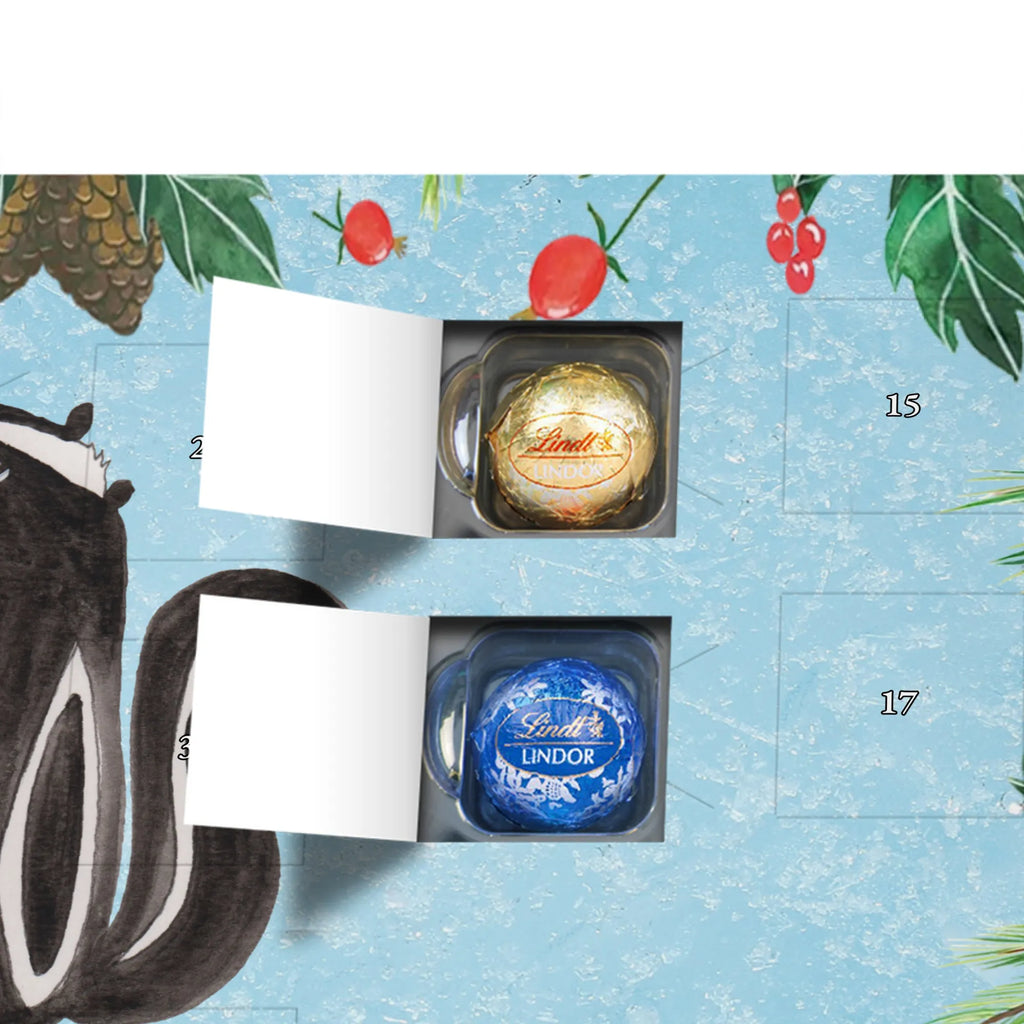 Chocolate advent calendar skunk Sit stinky, law, know-it-all, wild animal, predator