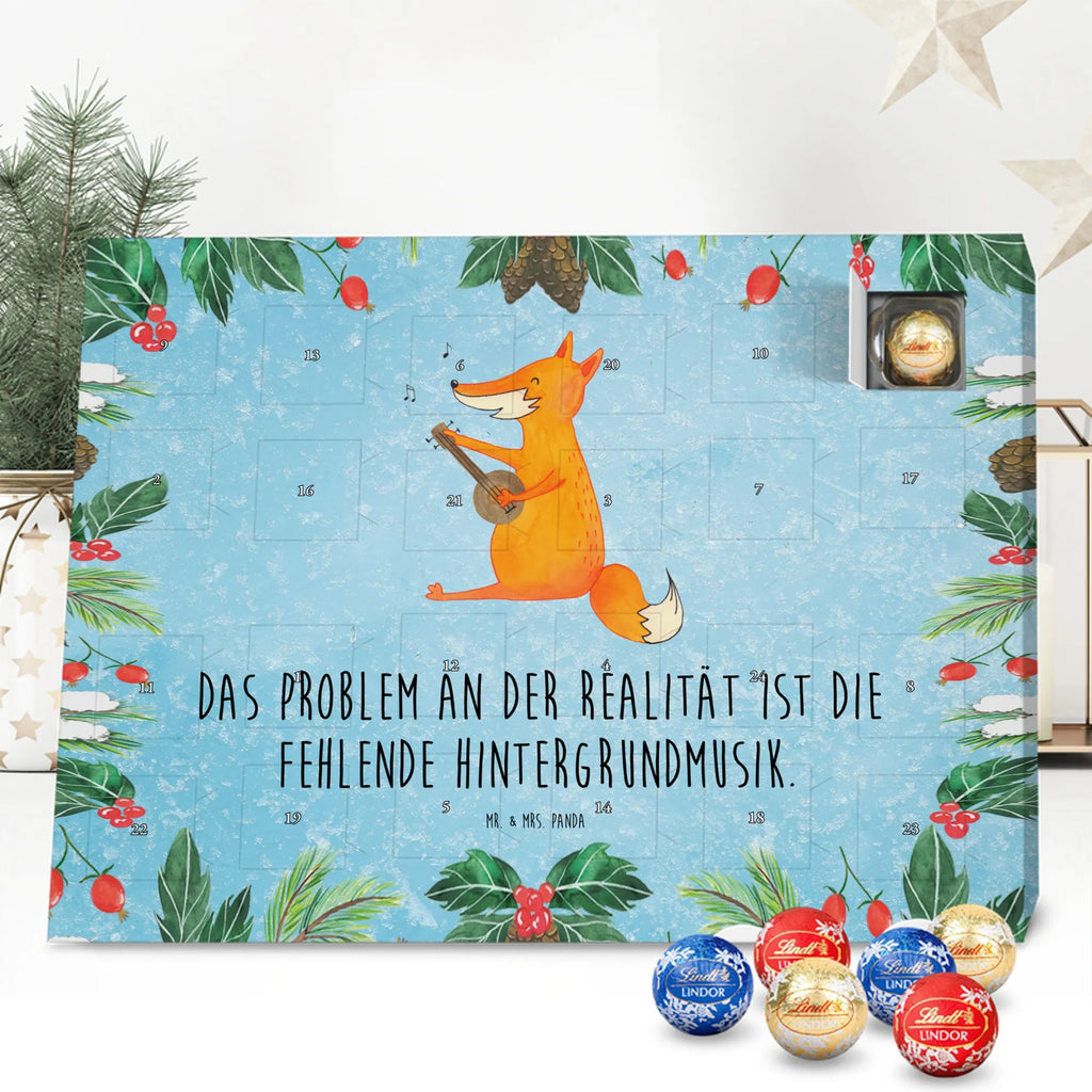 Chocolate advent calendar Fox guitar forest wildlife, clever as a fox, foxes, animal lover, music saying, singer, gift musician, guitar, musician