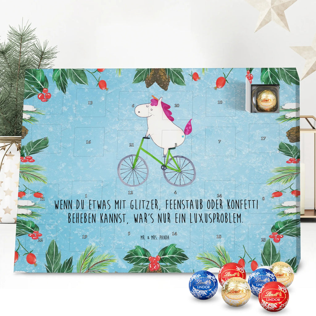 Chocolate advent calendar unicorn cyclist wheel, luxury problem, love affliction, confetti, fairy dust, cycling, cyclist gift, present, grief
