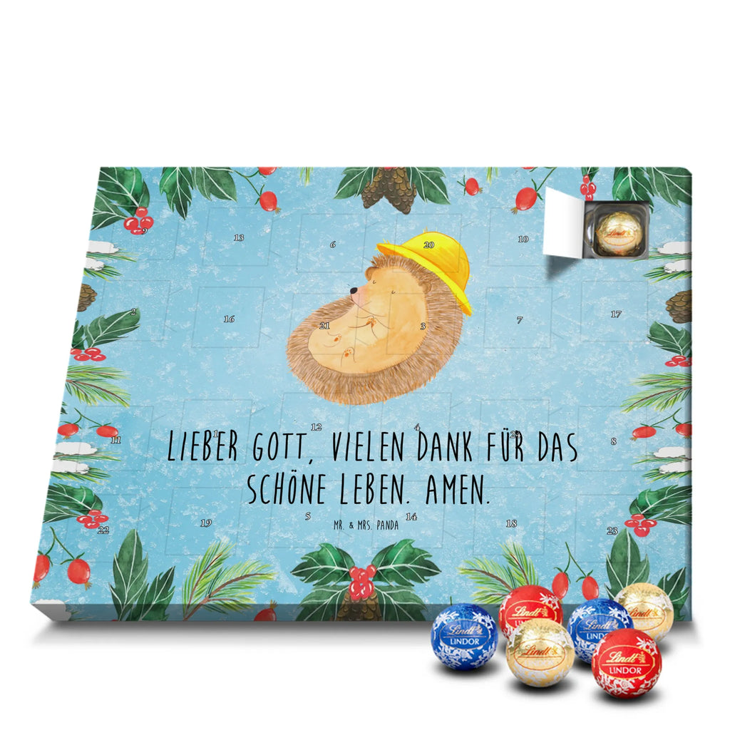 Chocolate advent calendar Hedgehog Pray gift ideas, gifts, small animals, good mood, cute, funny sayings, cute animal motives, hand drawn, special gifts, card, animal lover, pray, God, sun hat, enjoy, hedgehog with hat, gratitude, be grateful