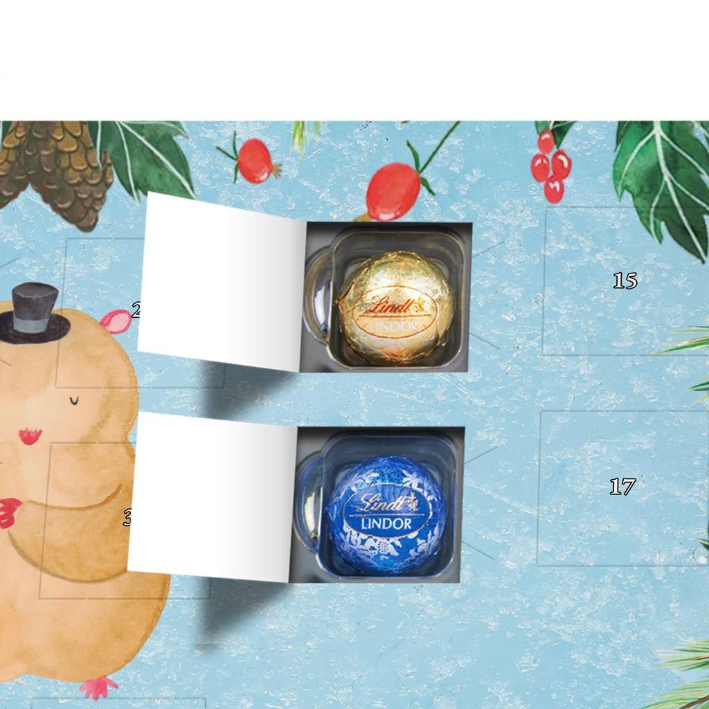 Chocolate advent calendar hamster cap gift ideas, gifts, small animals, good mood, cute, funny sayings, cute animal motives, hand drawn, special gifts, card, animal lover, top hat, dwarf hamster, magician, wizard, hat