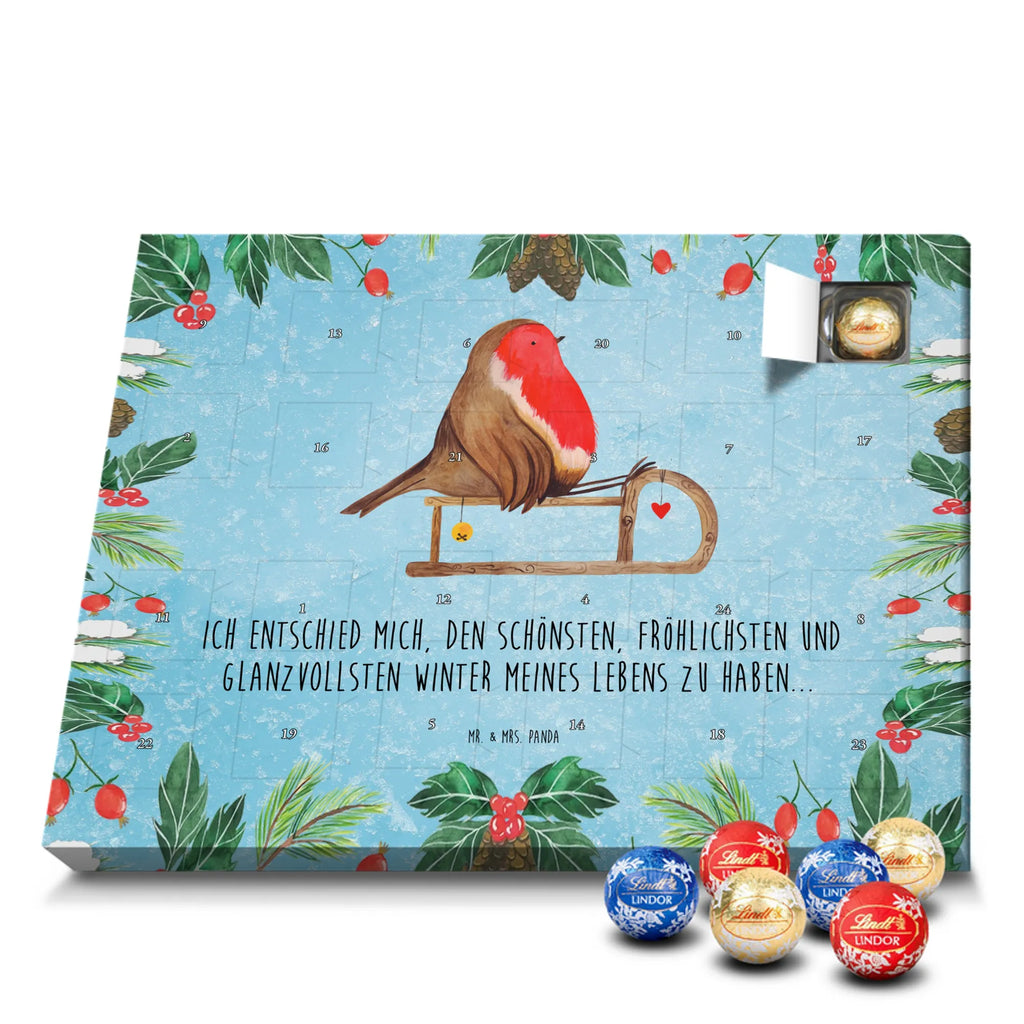 Chocolate advent calendar robin Sleds Christmas time, snow, bird, sleigh
