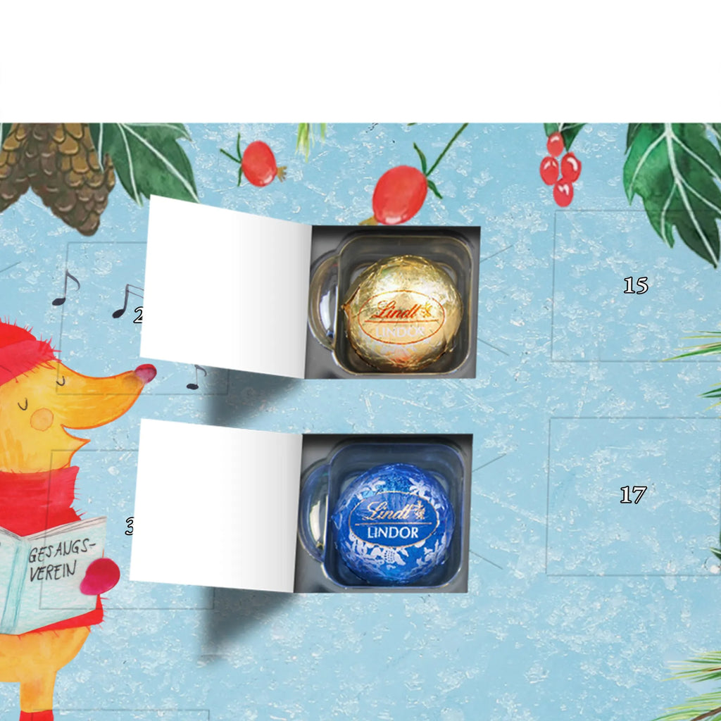Chocolate advent calendar Fox Singer Christmas time, snow