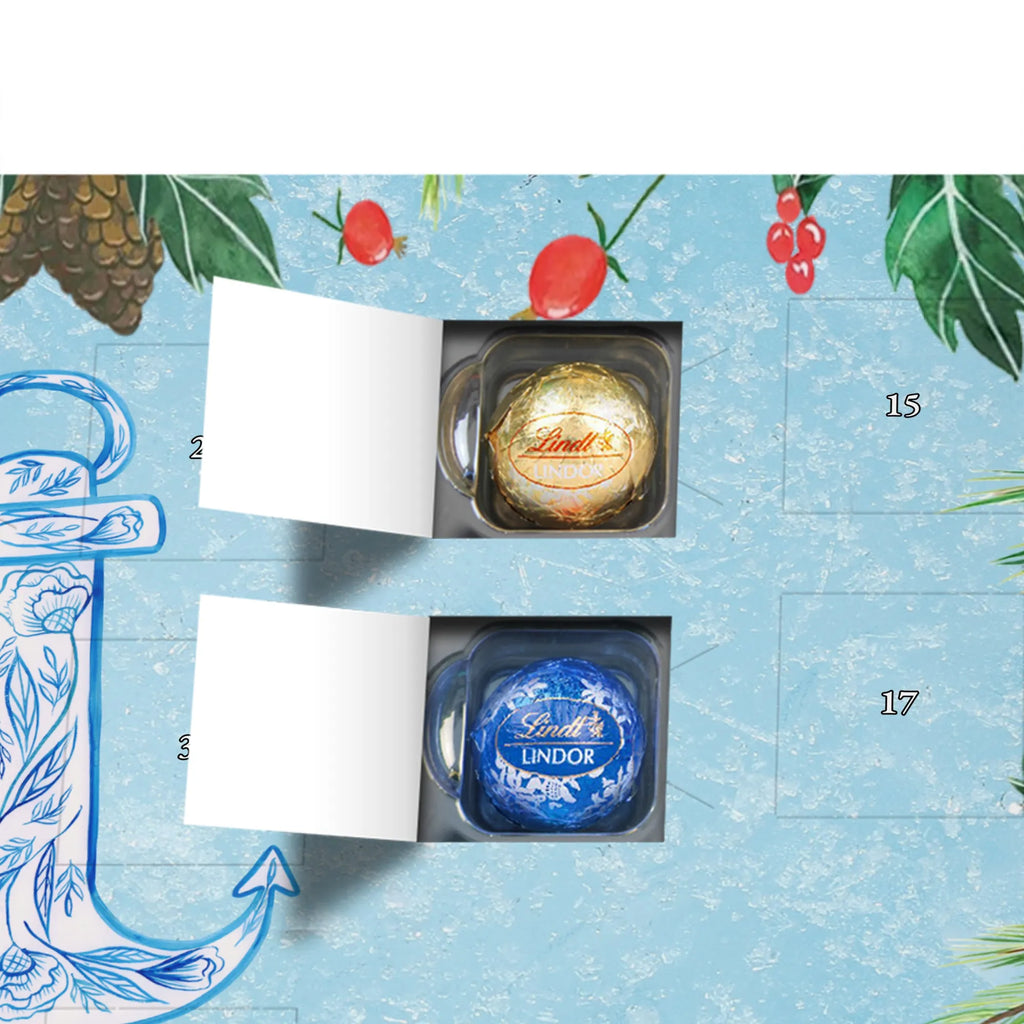 Chocolate advent calendar anchor Blue gift ideas, gifts, small animals, good mood, cute, funny sayings, cute animal motives, hand drawn, special gifts, card, animal lover