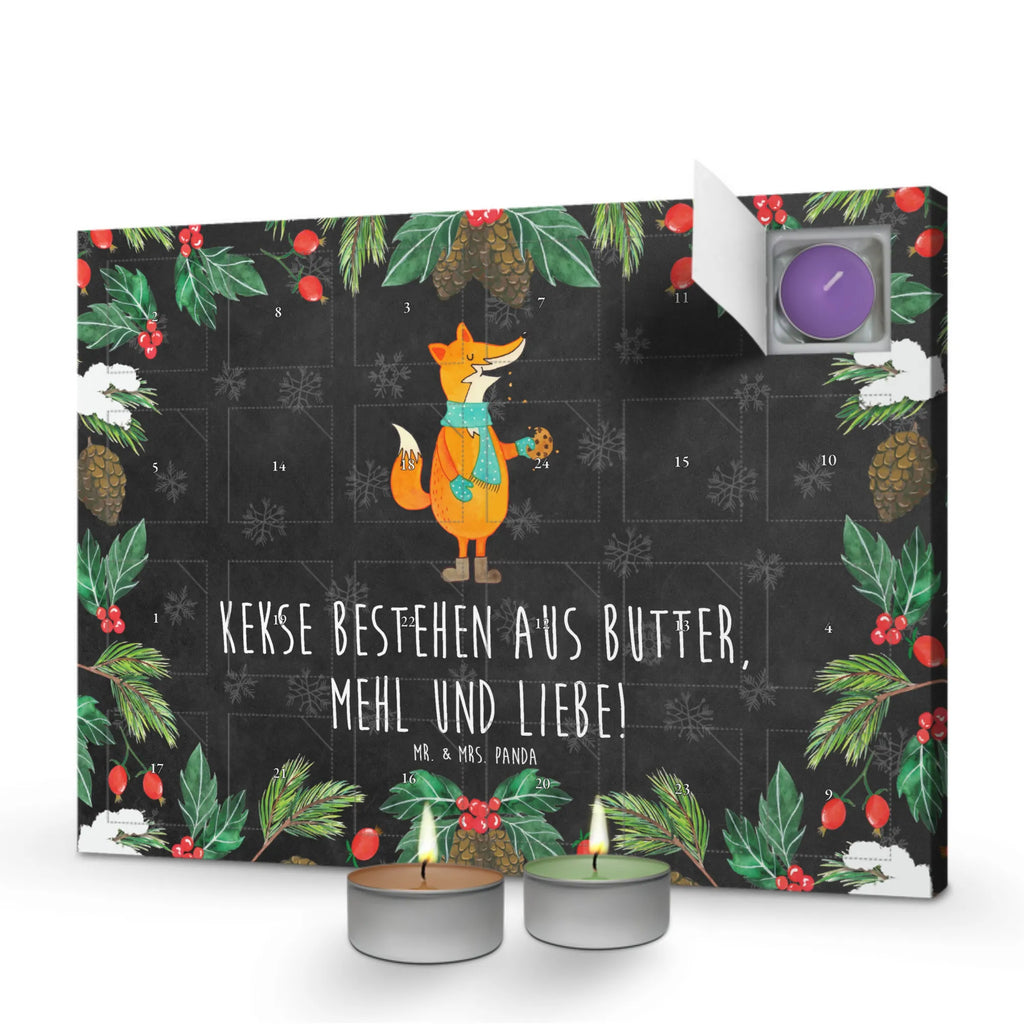 Scented candle advent calendar Fox biscuit animal lover, clever as a fox, foxes, forest wildlife, baking saying, christmas time, christmas present, cookies, kitchen decoration