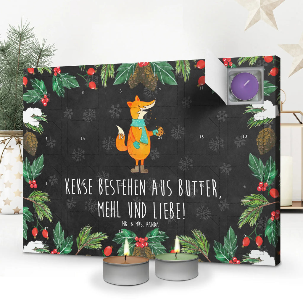 Scented candle advent calendar Fox biscuit animal lover, clever as a fox, foxes, forest wildlife, baking saying, christmas time, christmas present, cookies, kitchen decoration