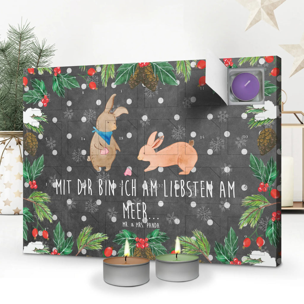 Scented candle advent calendar Bunnies with seashell Father's Day, Mother's Day, girlfriend, rabbits, collecting shells, girlfriends, best friend, shells