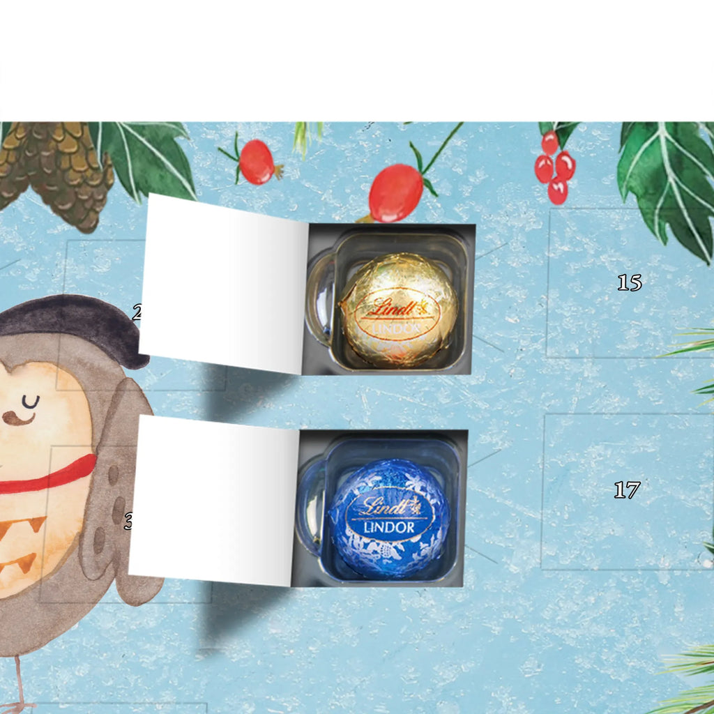 Chocolate advent calendar Owl France illustrated, nocturnal, romantic gift, gift ideas, birthday present, forest animal, bird, owl decor, Owls, Life is beautiful, Say beautiful, France, Say French, Owl decoration