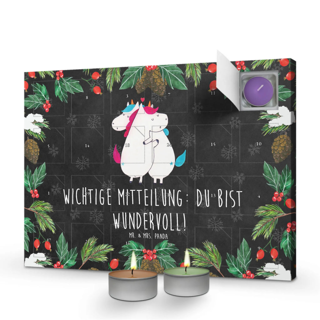 Scented candle advent calendar unicorn communication witty, valentine's day, marriage, present, saying, Thank you, gift