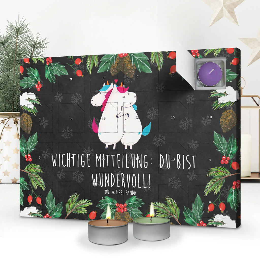 Scented candle advent calendar unicorn communication witty, valentine's day, marriage, present, saying, Thank you, gift