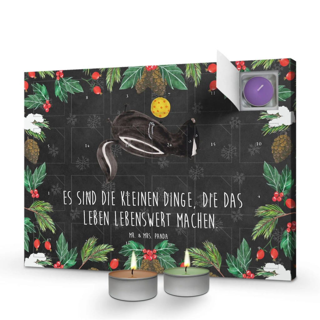 Scented candle advent calendar skunk ball wild animal, predator, stinky, wisdom, playful