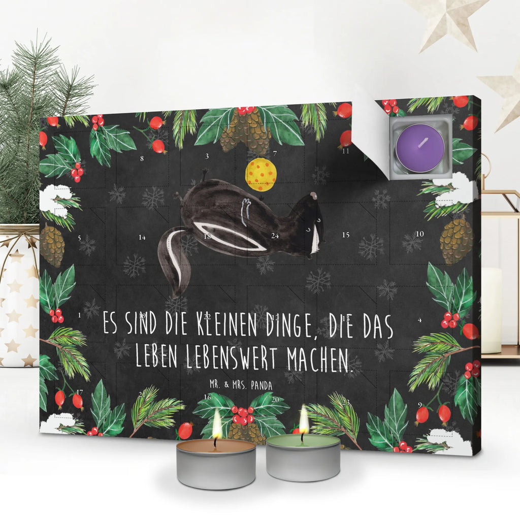 Scented candle advent calendar skunk ball wild animal, predator, stinky, wisdom, playful