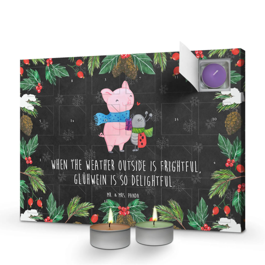 Scented candle advent calendar Glow Pig Snuggle snow, Christmas time
