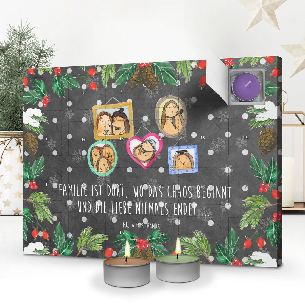 Scented candle advent calendar Hedgehog family Father's Day, Mother's Day, pictures, hedgehogs, solidarity, mum