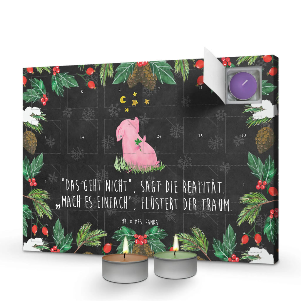 Scented candle advent calendar Pig Luck card, gift ideas, gifts, animal lover, special gifts, cute animal motives, hand drawn, small animals, good mood, cute, funny sayings, stars, lucky charm, goals, Lucky bastard. Luck, asterisks, piglet