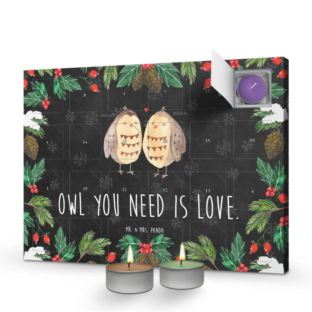 Scented candle advent calendar owls Love gift ideas, birthday present, owl decor, illustrated, romantic gift, bird, forest animal, nocturnal, Wedding saying, Owl decoration, Love saying, Pun funny, Friend, Girlfriend gift