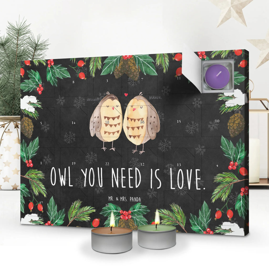Scented candle advent calendar owls Love gift ideas, birthday present, owl decor, illustrated, romantic gift, bird, forest animal, nocturnal, Wedding saying, Owl decoration, Love saying, Pun funny, Friend, Girlfriend gift