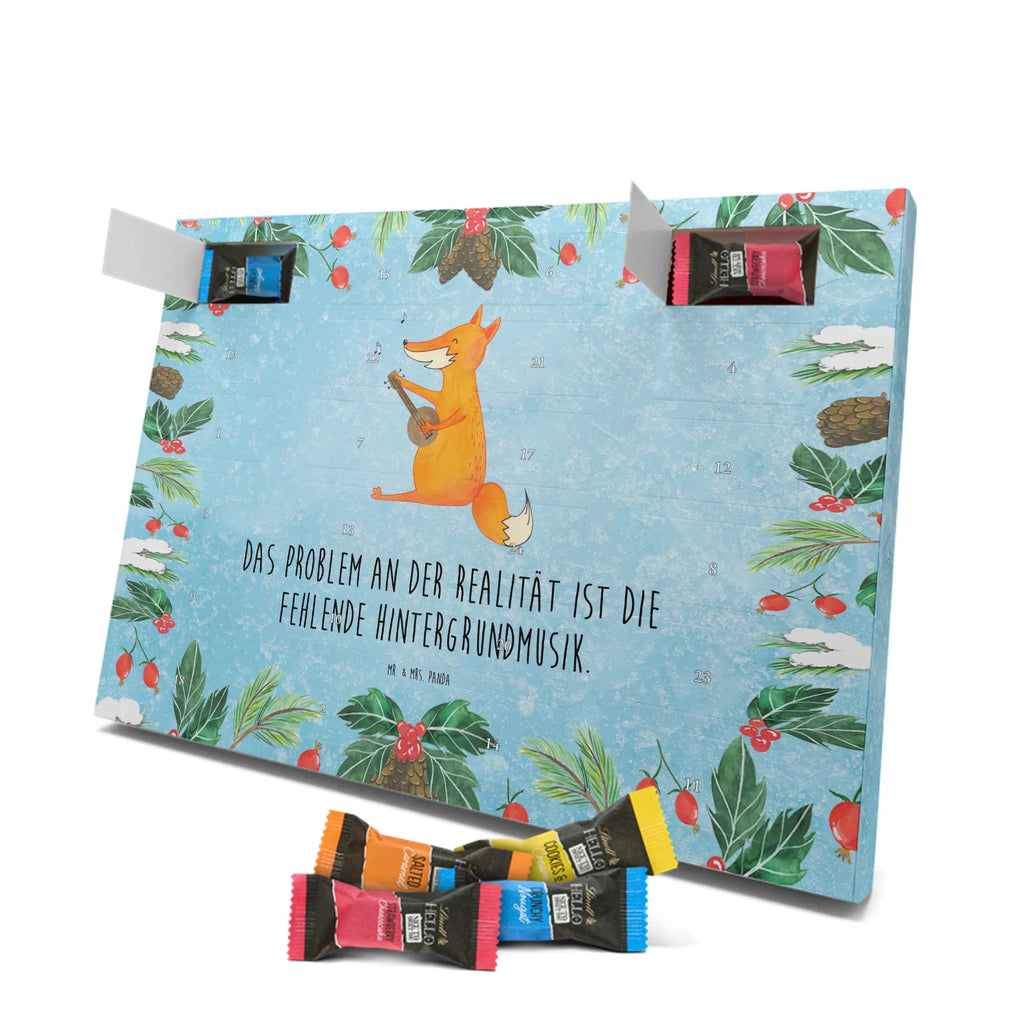 Chocolate advent calendar Fox guitar forest wildlife, clever as a fox, foxes, animal lover, music saying, singer, gift musician, guitar, musician