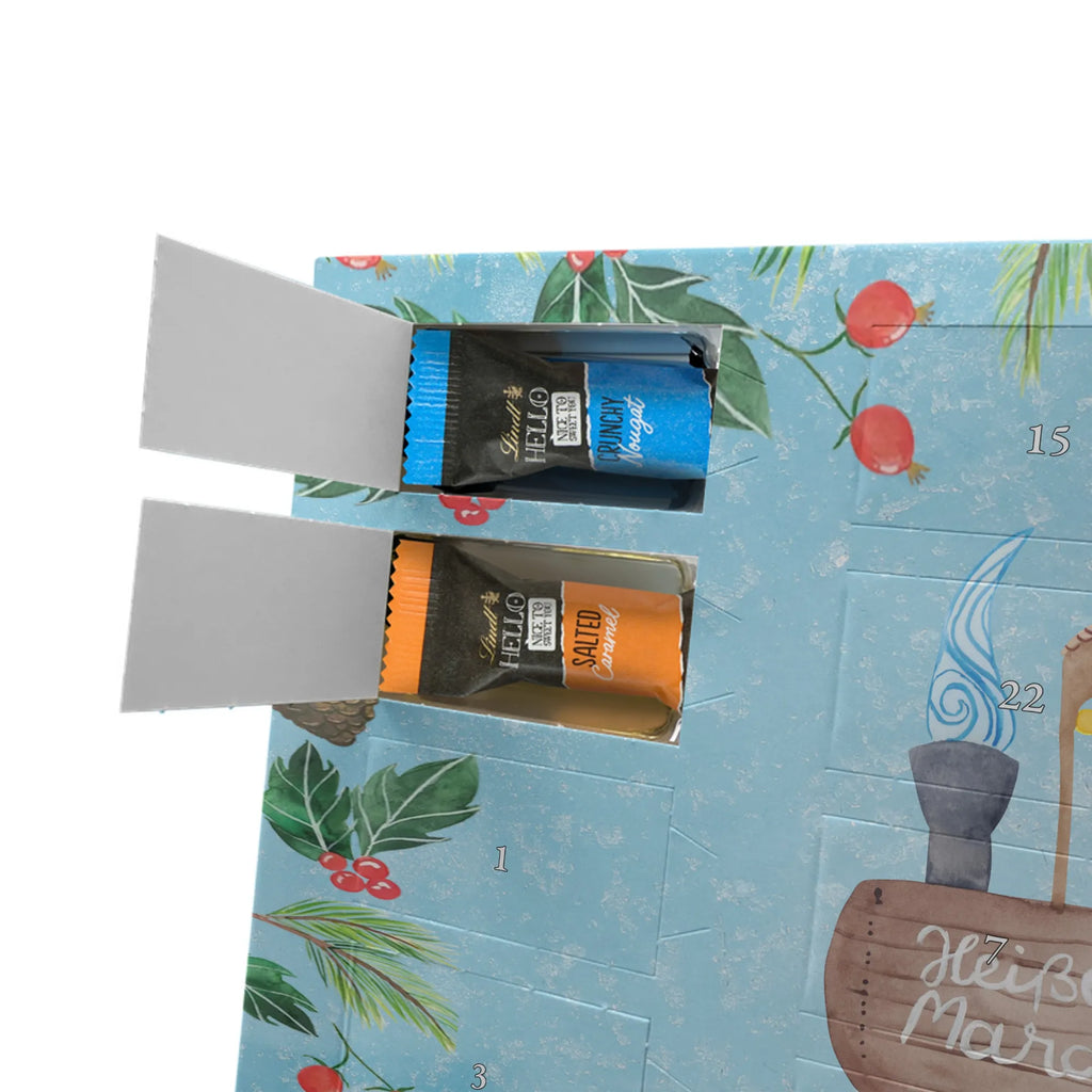 Chocolate advent calendar hedgehog Chestnuts Christmas time, snow