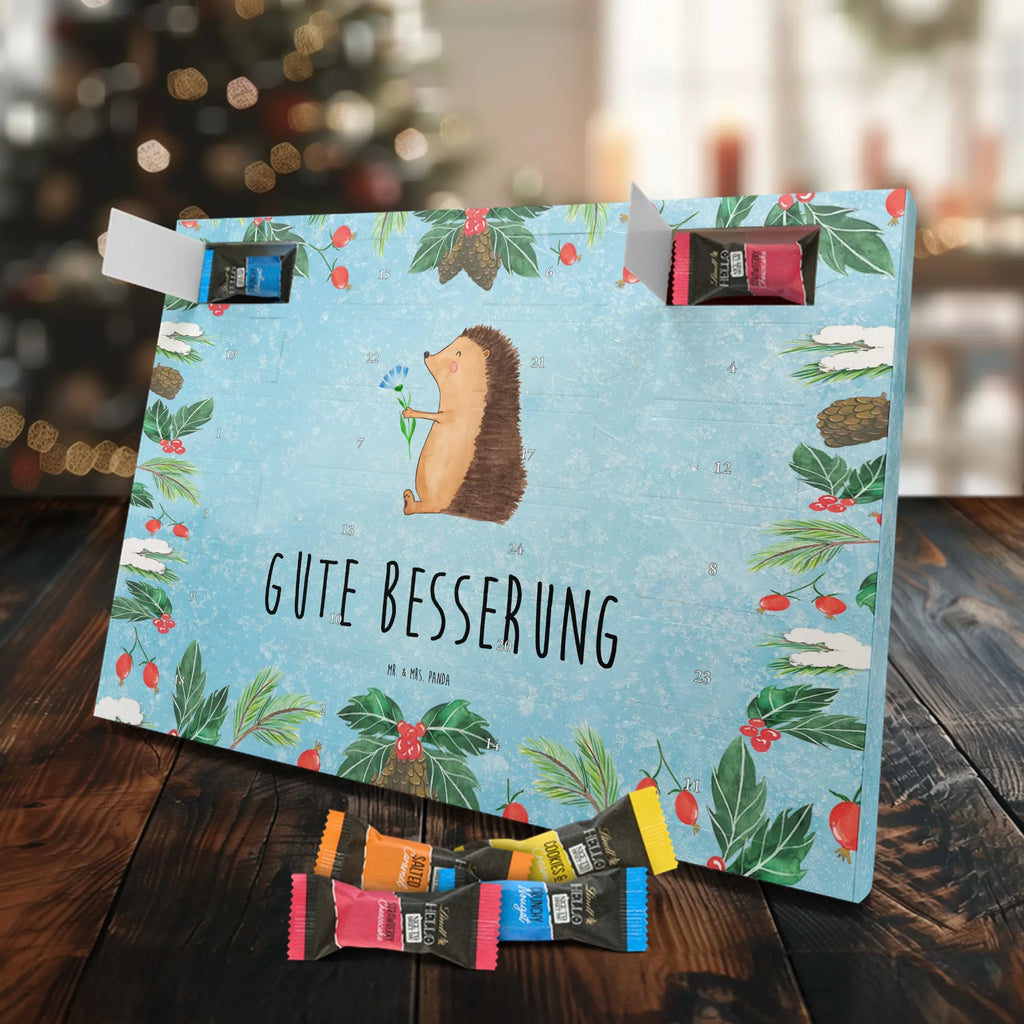 Chocolate advent calendar Hedgehog Flower gift ideas, gifts, small animals, good mood, cute, funny sayings, cute animal motives, hand drawn, special gifts, card, animal lover, hospital, illness, get well soon, recovery wishes, sick, visit