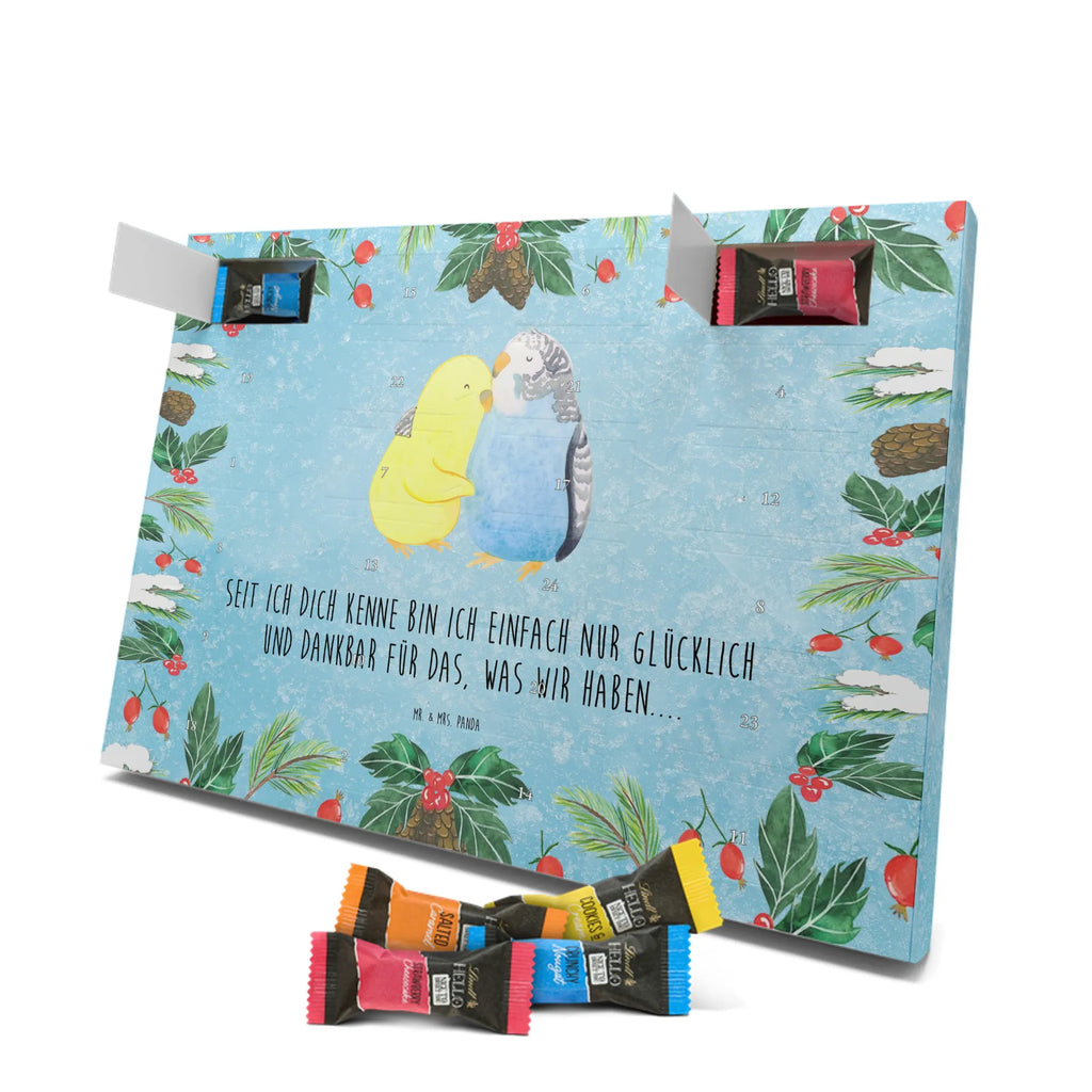 Chocolate advent calendar Parakeets in love Loving, Marriage, Proposal of marriage, anniversary gift, Together, Love gift, gift for her, gift for him, Two, trust, budgie, closeness, cuddling, birds
