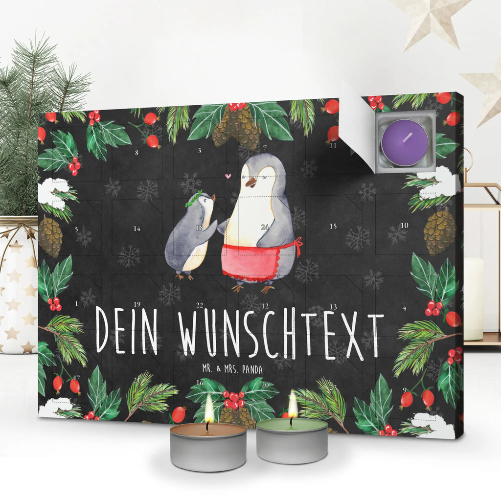 Personalisierter Duftkerzen Adventskalender Pinguin mit Kind Personalisierter Duftkerzen Adventskalender, Mama, Oma, Opa, Schwester, Papa, Bruder, Muttertag, Vatertag, Familie, Mami, Geburststag, Mutti, Mutter, Geschenk