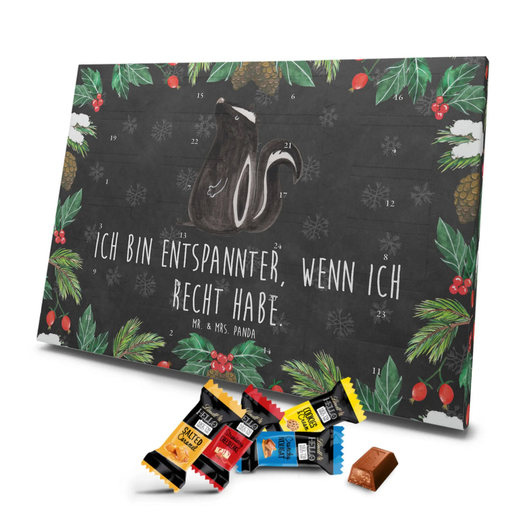 Chocolate advent calendar skunk Sit stinky, law, know-it-all, wild animal, predator
