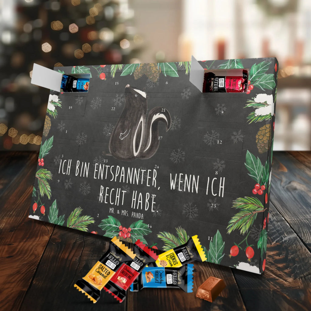 Chocolate advent calendar skunk Sit stinky, law, know-it-all, wild animal, predator