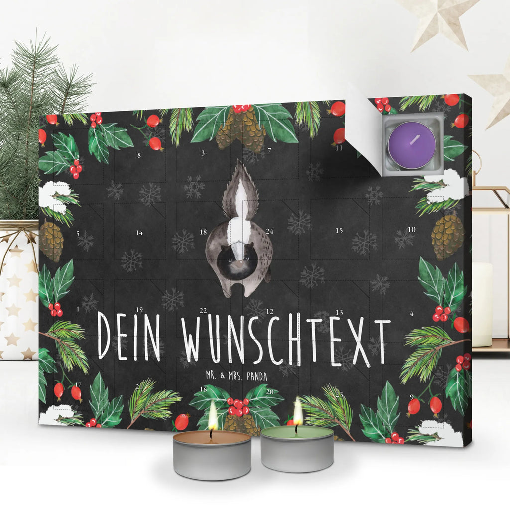 Personalisierter Duftkerzen Adventskalender Stinktier Angriff Personalisierter Duftkerzen Adventskalender, Skunk, Stinktier, Stinker, Wildtier, wütend, Stinki, Raubtier, Drohung