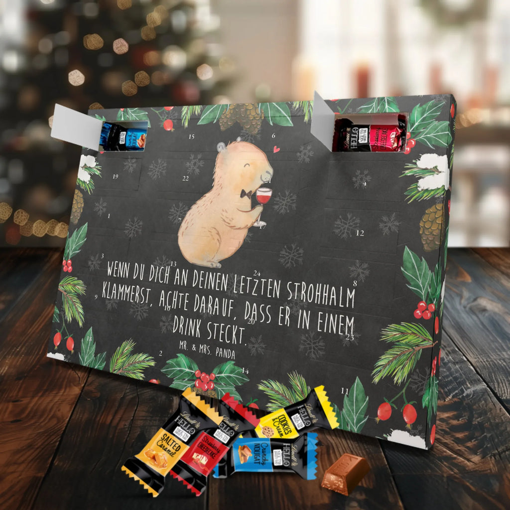 Chocolate advent calendar Capybara wine card, gift ideas, gifts, animal lover, special gifts, cute animal motives, hand drawn, small animals, good mood, cute, funny sayings
