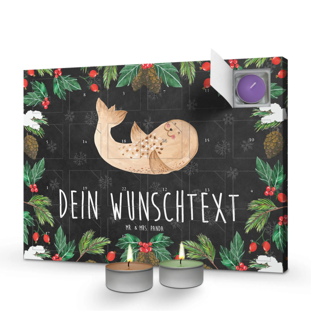 Personalisierter Duftkerzen Adventskalender Robbe Liegen Personalisierter Duftkerzen Adventskalender, Tiermotive, Tiere, Gute Laune, Lustige Sprüche, Seehund, Nordsee, Meerestier, Strand, Freude, Robbe, Robben, Lachen, Ostsee
