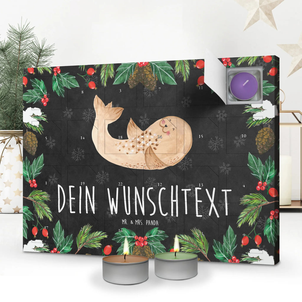 Personalisierter Duftkerzen Adventskalender Robbe Liegen Personalisierter Duftkerzen Adventskalender, Tiermotive, Tiere, Gute Laune, Lustige Sprüche, Seehund, Nordsee, Meerestier, Strand, Freude, Robbe, Robben, Lachen, Ostsee